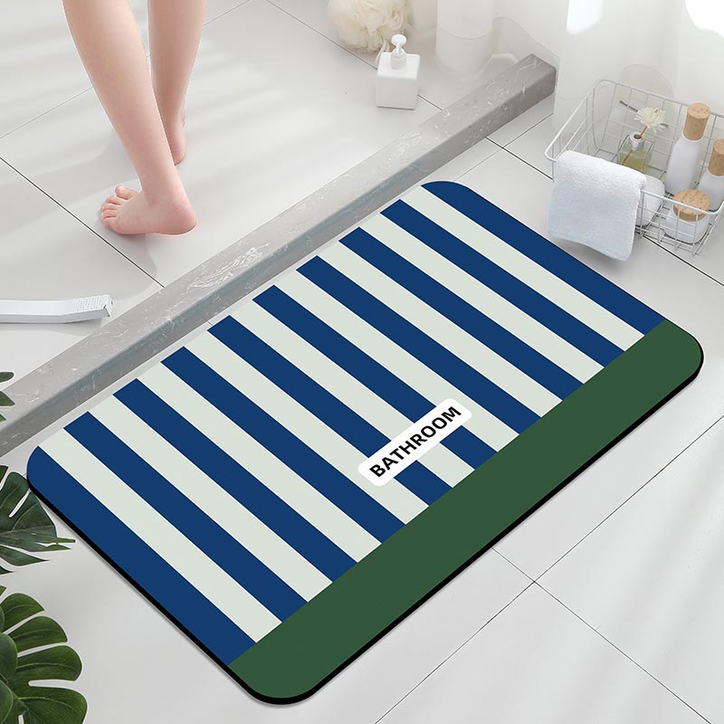 Zara Home Bathroom Accessories - Tappetino da bagno antiscivolo, tappeto blu