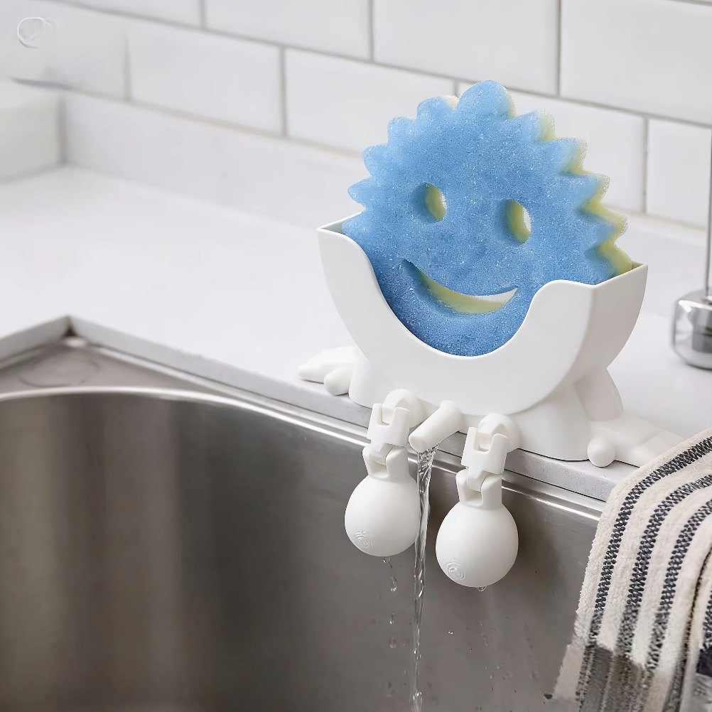 Home Bathroom Decor - Portasapone e Portaspugna Drenante 2-in-1, Vassoio