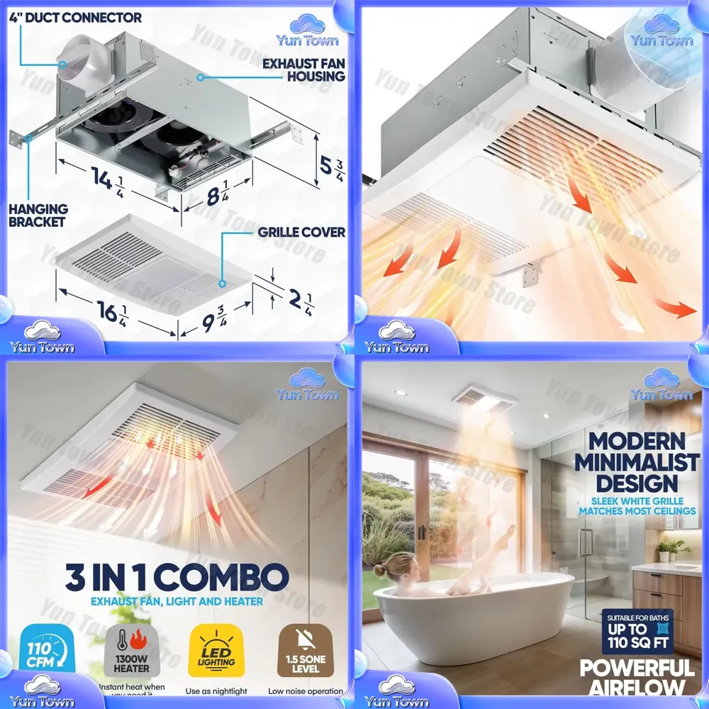 Home Bathroom Vent Fans - Ventilatore da soffitto in metallo silenzioso