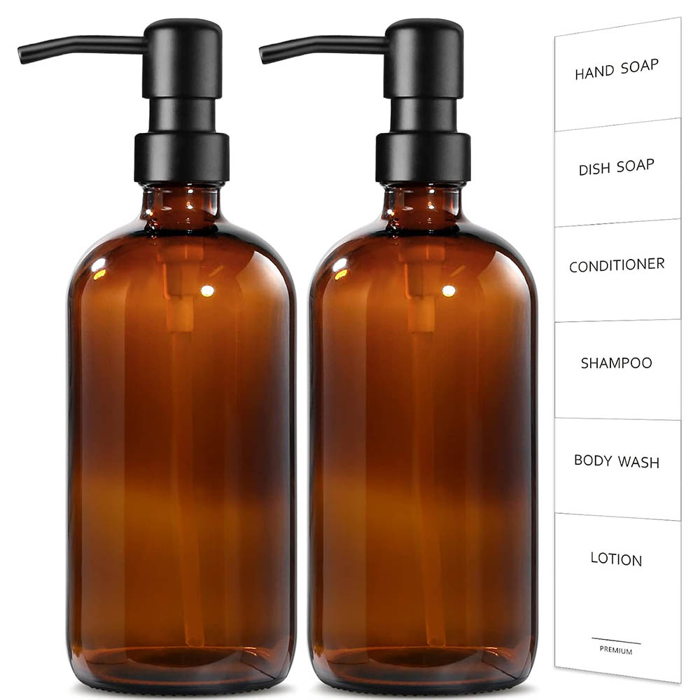 Zara Home Bathroom Accessories - Dispenser di sapone in vetro ambrato,