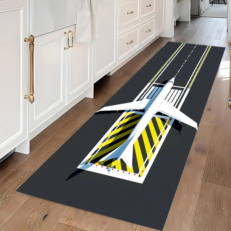 Jet Home Bathroom Mats - Tappeto Runner Antiscivolo Giallo Aeroportuale con
