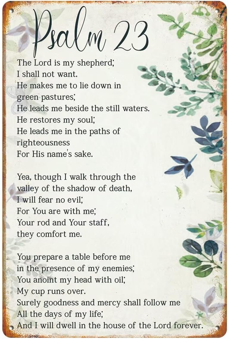 Home Office Bathroom - 1p, Versetto Biblico Salmo 23, Targa