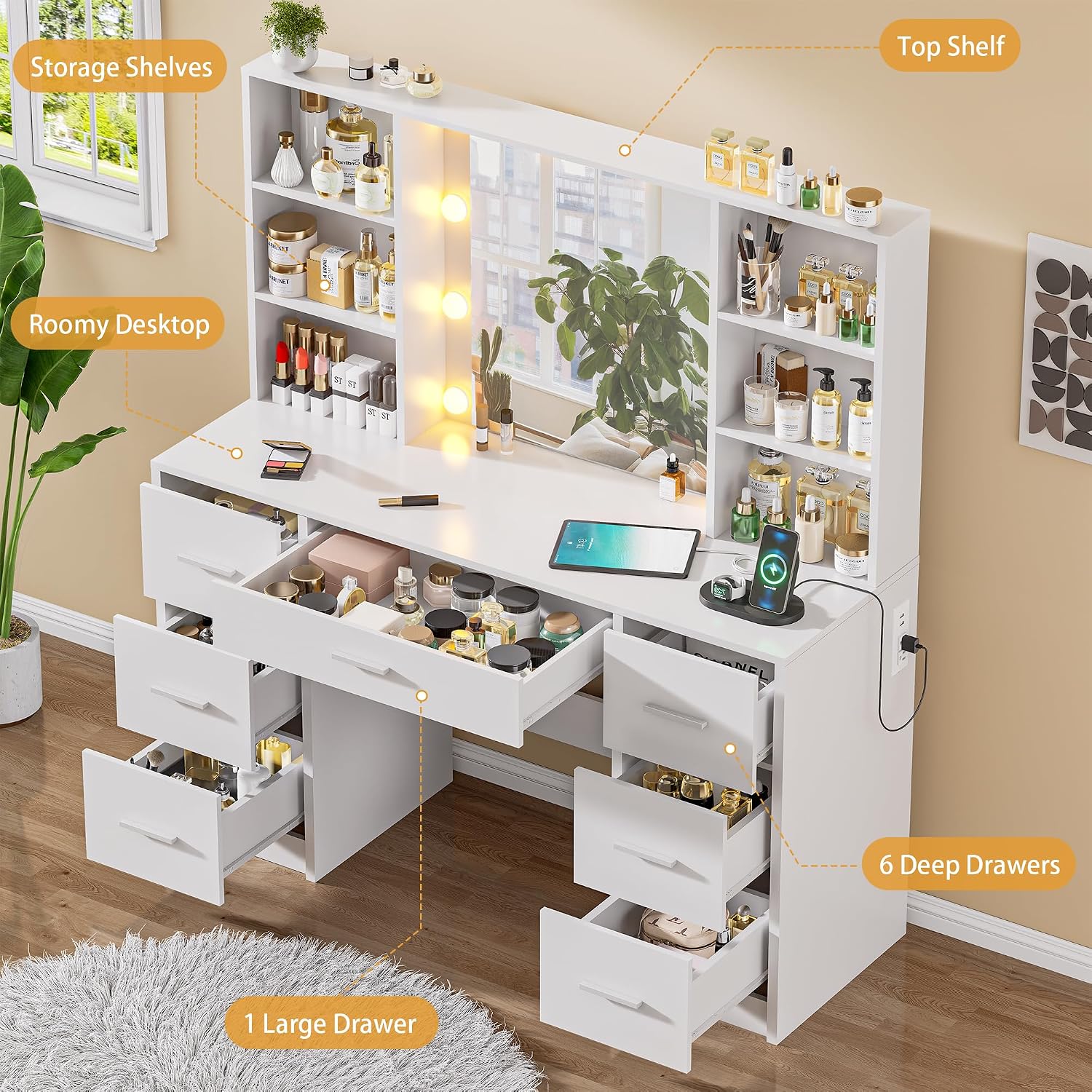 Grande Tavolo da Trucco con Sp - Home Outlet Bathroom Mirrors recensione e prezzo