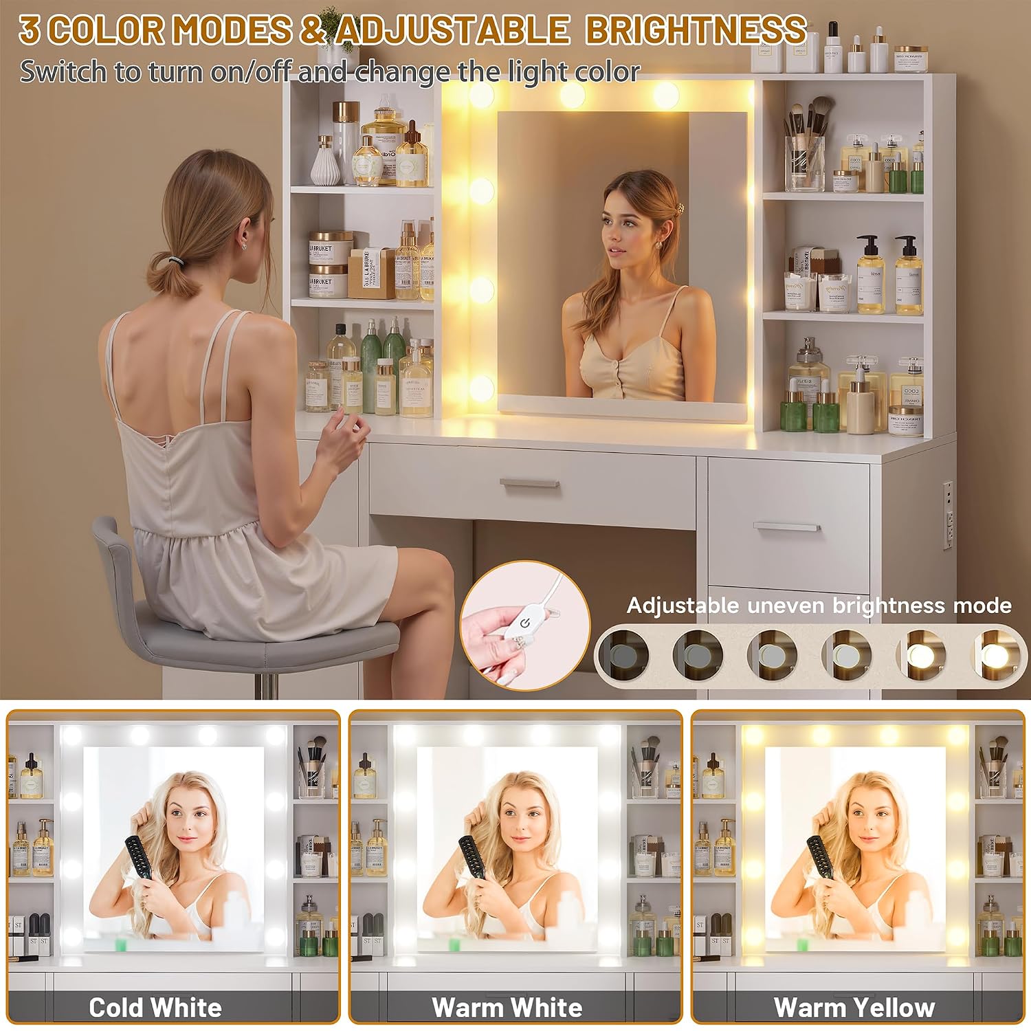 Grande Tavolo da Trucco con Sp - Home Outlet Bathroom Mirrors recensione e prezzo