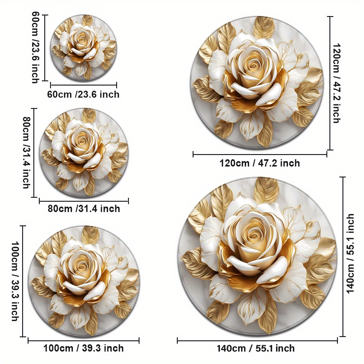 Tappeto rotondo bianco oro ros - Home Bathroom Door Design recensione e prezzo