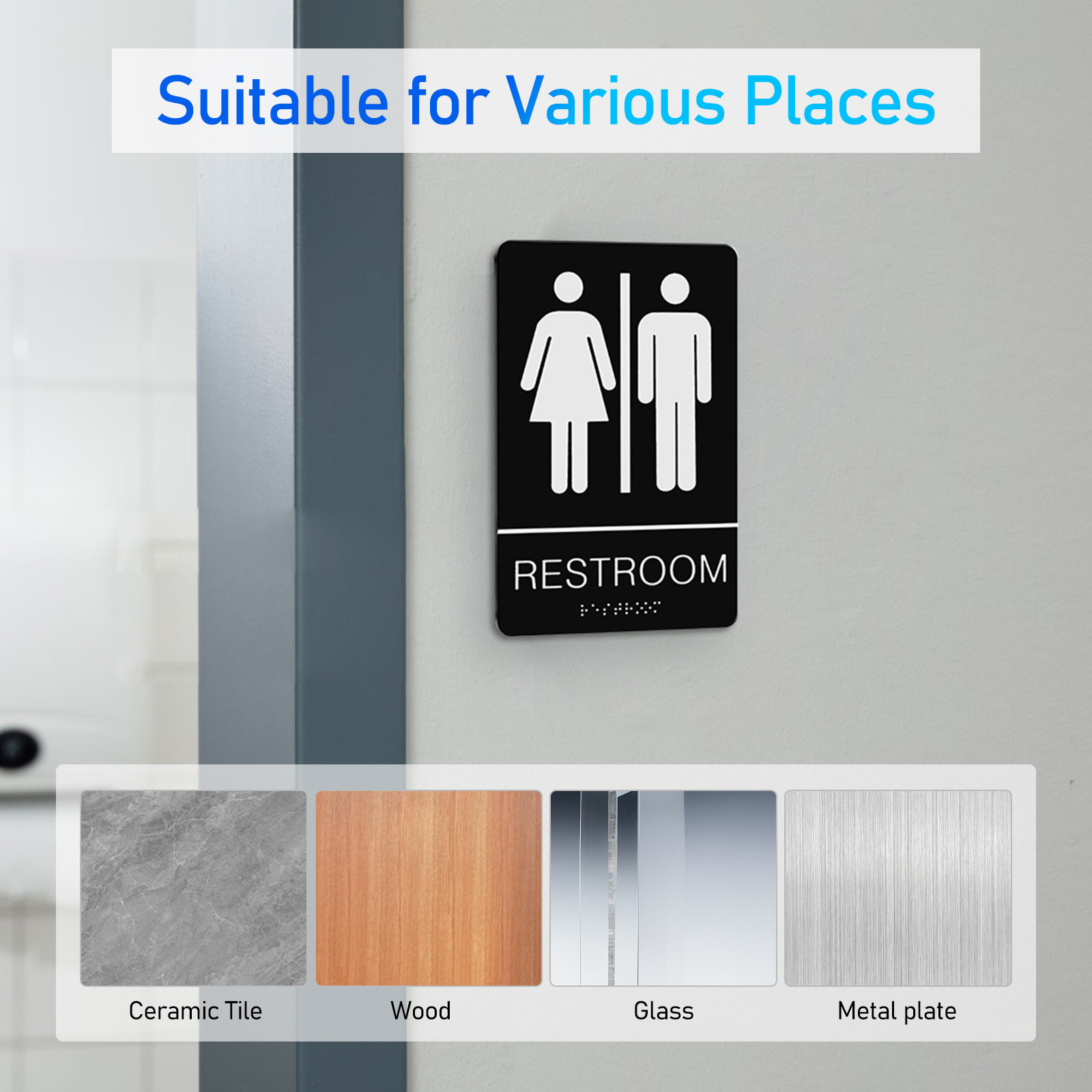 Segnale Adesivo Unisex in Brai - Home Office Bathroom recensione e prezzo